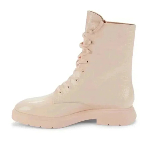 Stuart Weitzman Mckenzee Croc Embossed Leather Ankle Boots, size 40 - Picture 3 of 14